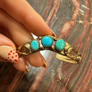 12KT GF Turquoise and Gold Women's Bracelet